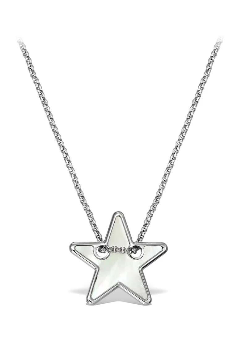 Colier de argint cu pandantiv mother of pearl, Argintiu