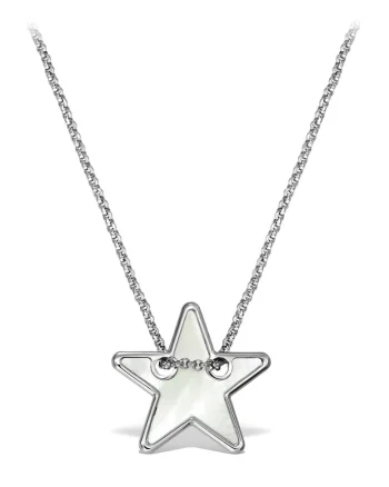 Colier de argint cu pandantiv mother of pearl, Argintiu