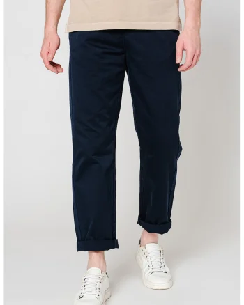 Pantaloni chino cu croiala dreapta, Bleumarin