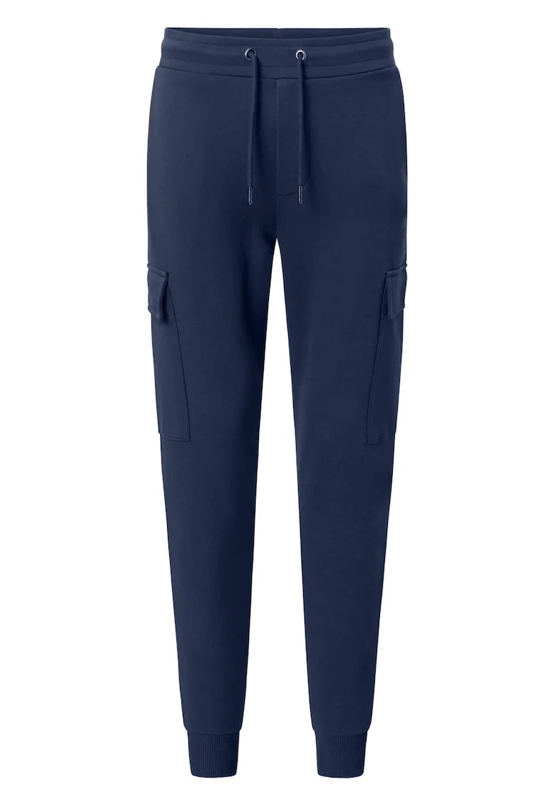 Pantaloni jogger conici cu snur in talie 12447, Albastru