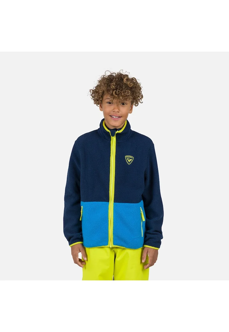Bluza sport  Alltrack fleece, cu fermoar, pentru juniori, albastru inchis, Albastru inchis