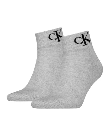 Set de sosete scurte cu logo - 2 perechi, Negru/Gri inchis melange