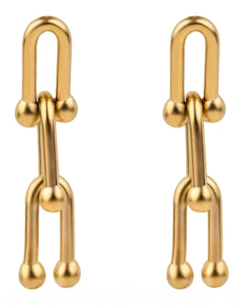 Cercei drop placati cu aur de 18K, Auriu