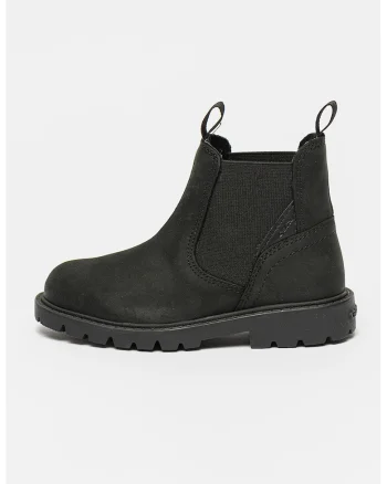 Ghete Chelsea din piele nabuc, Negru stins