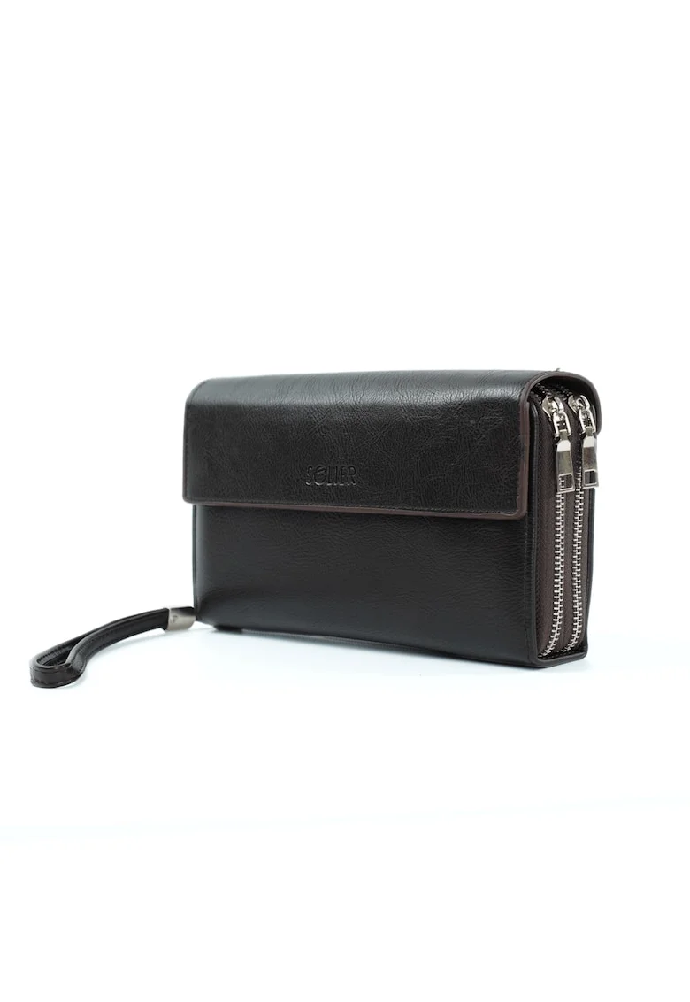 Portofel pentru barbati  SW36, piele naturala, compartimentare functionala, maro, 22x13x4cm