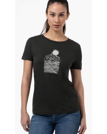 Tricou din amestec de lana Preikestolen Cliffs, Negru