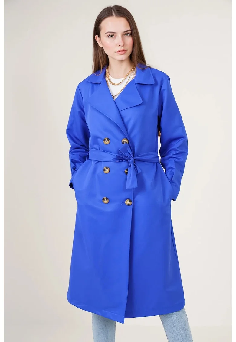 Palton dama,  Textil, Albastru royal, Albastru de cobalt,