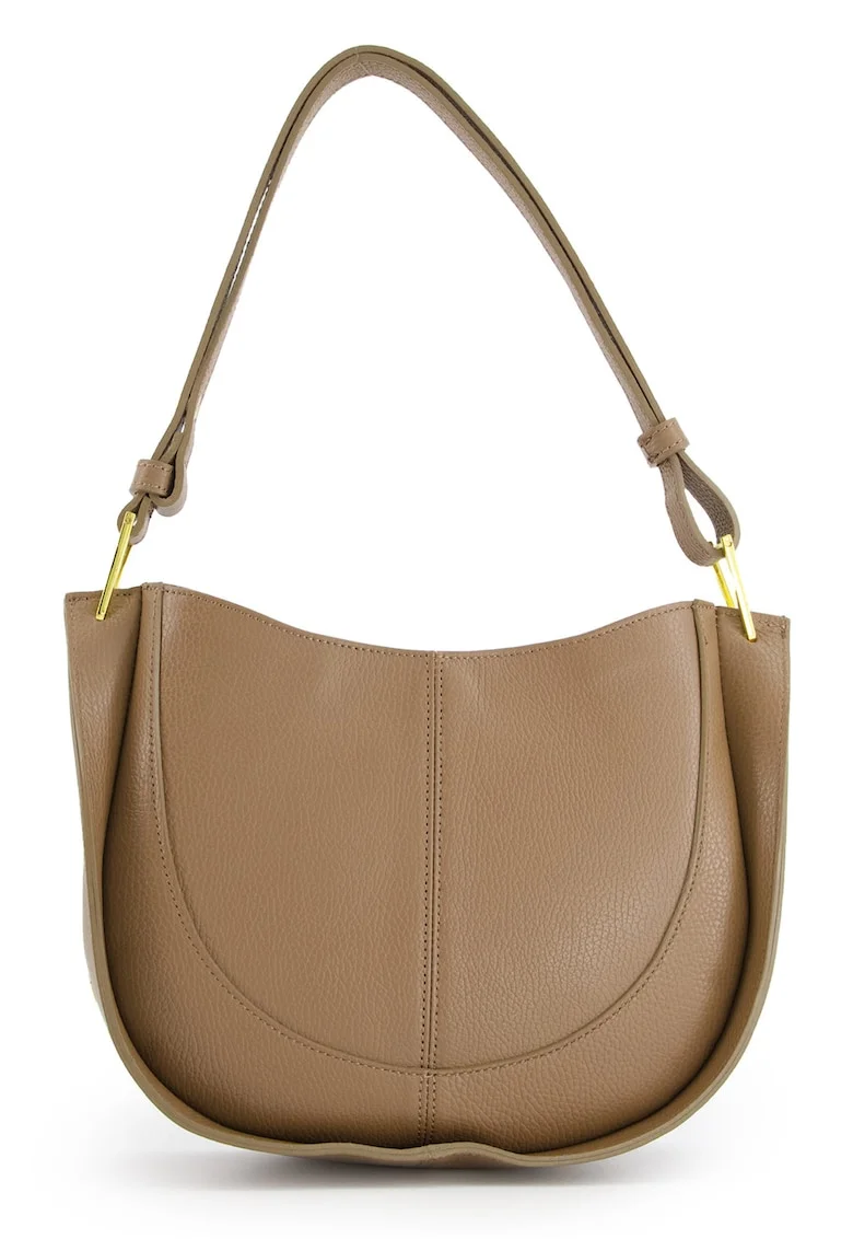 Geanta de umar  piele naturala, maro, 23x28x8,5cm, cu un compartiment interior, curea max 108cm