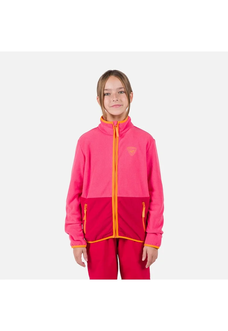 Bluza sport  Strawpile fleece, cu fermoar, pentru juniori, roz, Roz