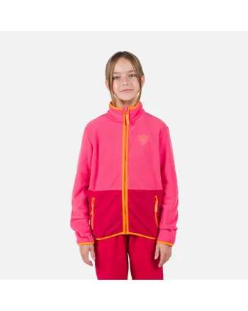 Bluza sport  Strawpile fleece, cu fermoar, pentru juniori, roz, Roz