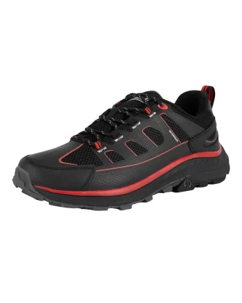 Pantofi trekking  PEAK RT LOW WP, negru/rosu, material textil