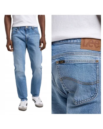 Blugi Barbati,  Oscar, Slim Fit, Talie Medie, Fermoar, Lungi, 5 Buzdwqfnare, Bumbac, Albastru, Albastru