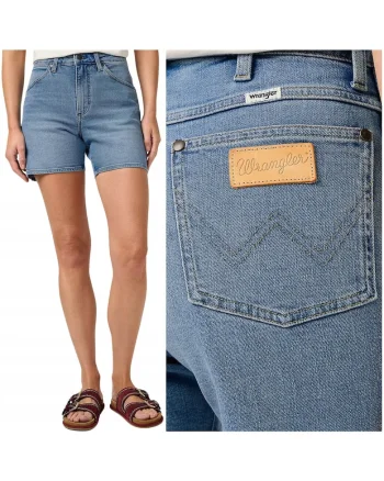 Pantaloni scurti dama,  Cowboy Short 5 Inch, inalti, albastru, 99% bumbac, 1% elastan,