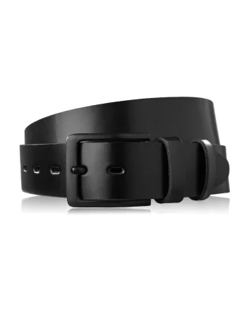 Curea pentru pantaloni din piele pentru barbati Brodrene OPM-08 Catarama neagra Latime 4 Latime Lungime, Negru