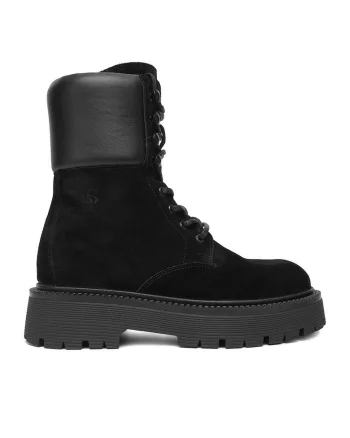 Ghete dama EO-AMIRA-8002, Piele naturala, Negru, Negru