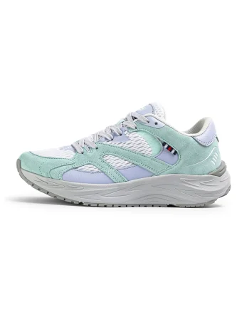 Pantofi sport wedge din plasa cu garnituri din piele Neon, Albastru pastel/Albastru glaciar