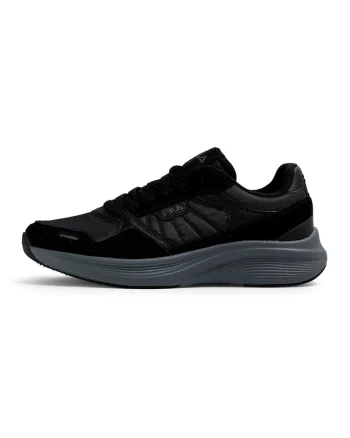 Pantofi sport din piele cu garnituri din material textil Skyleap, Negru