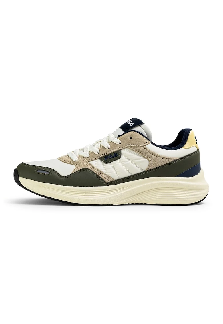 Pantofi sport cu garnituri de piele intoarsa Skyleap, Alb/Maro nisip/Kaki inchis/Bleumarin