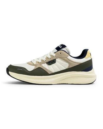 Pantofi sport cu garnituri de piele intoarsa Skyleap, Alb/Maro nisip/Kaki inchis/Bleumarin