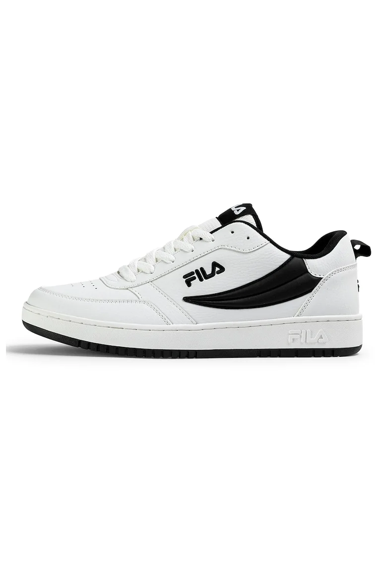 Pantofi sport de piele ecologica cu detalii perforate Rega, Negru/Negru stins/Alb optic