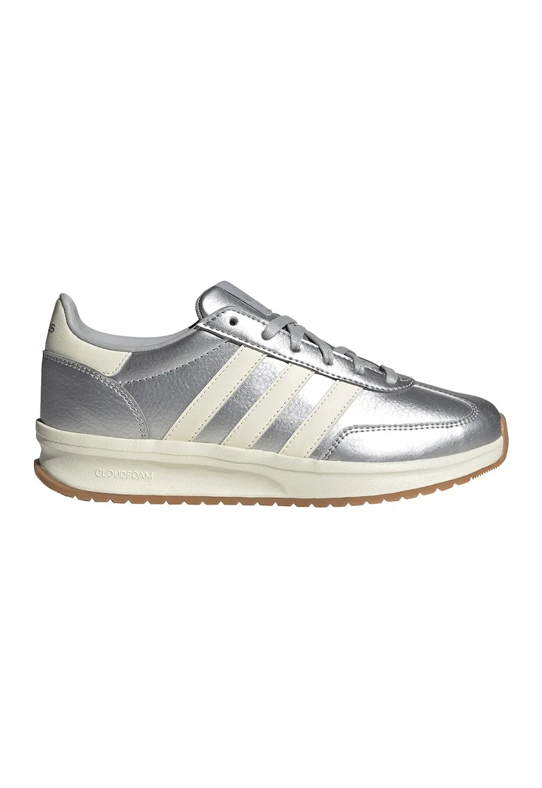 Pantofi sport din piele ecologica cu aspect metalic Run 70s 2.0, Alb/Argintiu