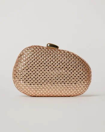 Clutch elegant rose cu cristale stralucitoare