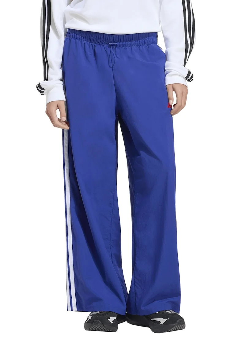 Pantaloni ampli cu talie ajustabila, Alb/Albastru royal