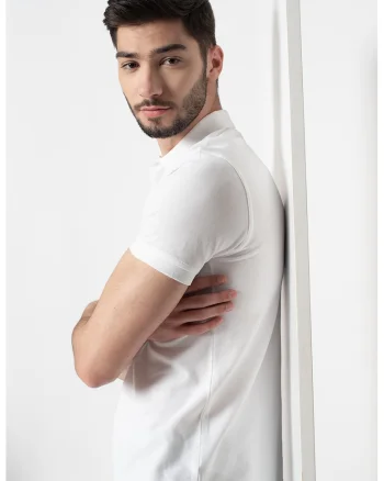 Tricou polo regular fit cu aspect pique