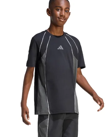 Tricou cu decolteu la baza gatului si maneci raglan, Negru/Gri inchis