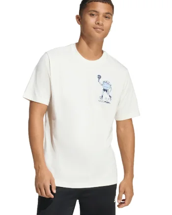 Tricou din bumbac cu detaliu cu imprimeu grafic pe piept, Alb murdar