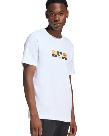 Tricou de bumbac cu imprimeu grafic pe piept, Alb optic