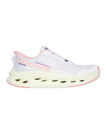 Pantofi slip-ins din material textil pentru alergare, Alb/Galben/Coral