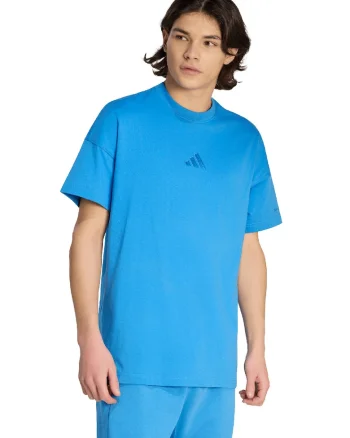 Tricou lejer cu decolteu la baza gatului All Szn, Albastru pastel/Albastru prafuit