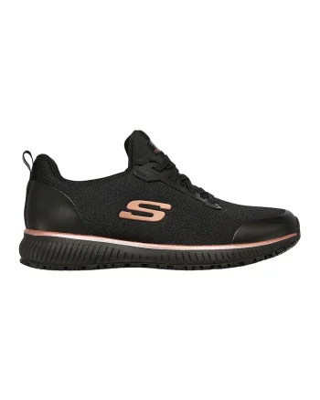 Pantofi sport slip-on din material textil Work™ Squad SR, Negru/Auriu rose