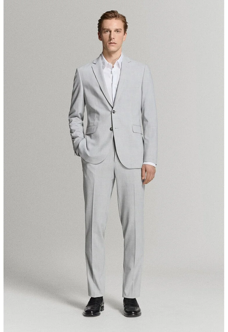 Pantaloni eleganti cu croiala super slim-fit, Gri deschis