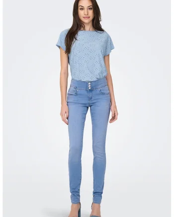 Tricou uni cu perforatii, Albastru pastel