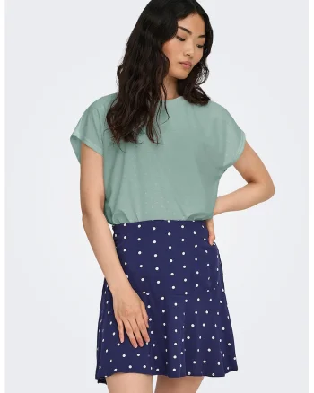 Tricou lejer cu decolteu la baza gatului, Verde pal