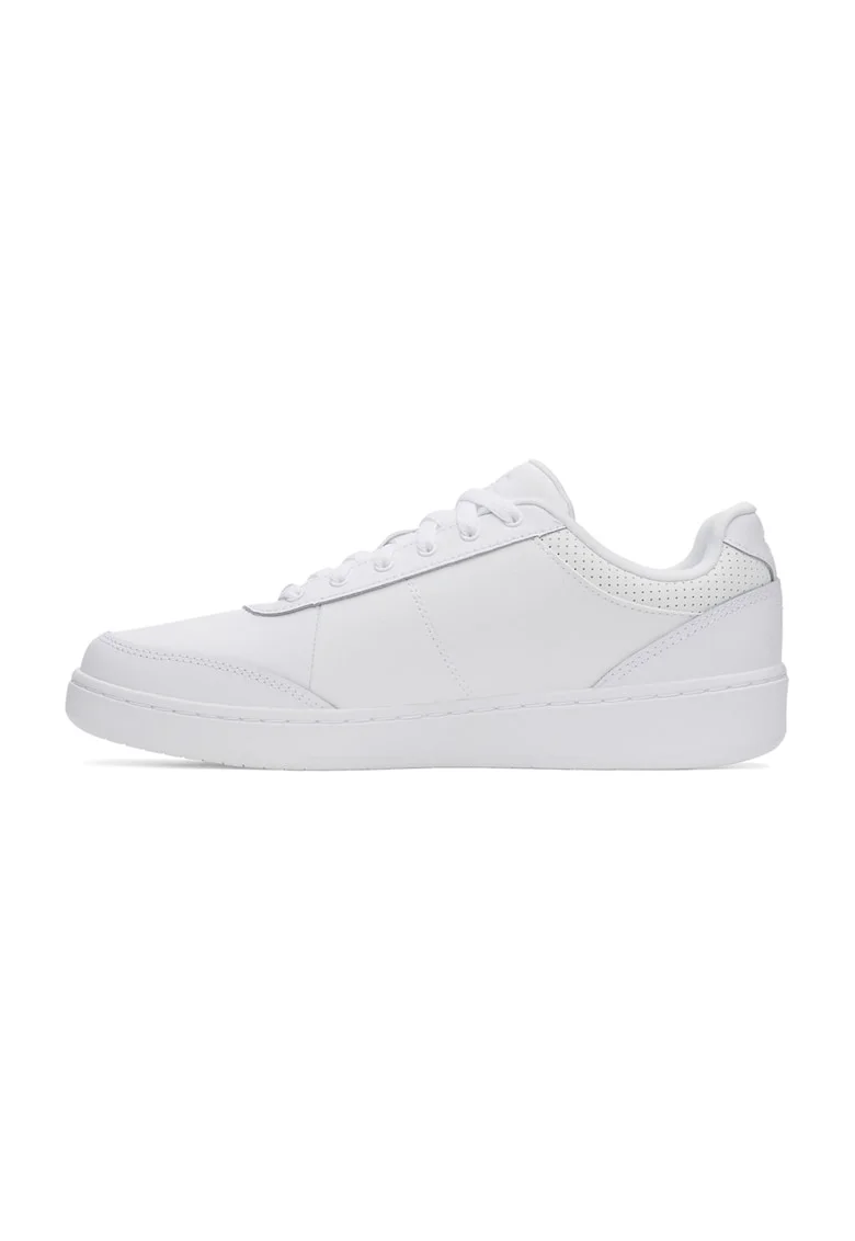 Pantofi sport Court low-cut de piele si piele ecologica, Alb optic
