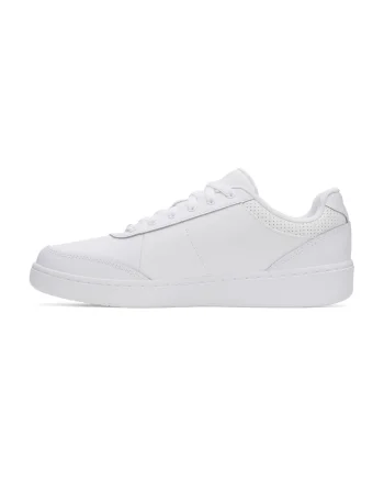 Pantofi sport Court low-cut de piele si piele ecologica, Alb optic