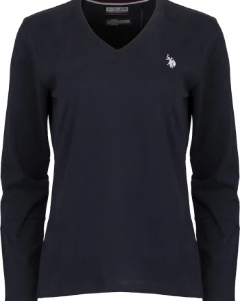 Bluza din bumbac cu decolteu in V