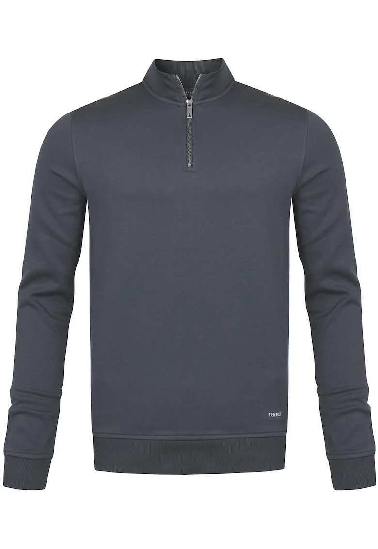 Bluza sport din amestec de bumbac cu fenta cu fermoar