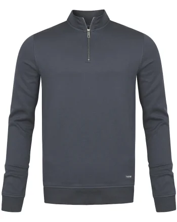 Bluza sport din amestec de bumbac cu fenta cu fermoar