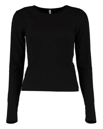 Bluza cu decupaj, Negru