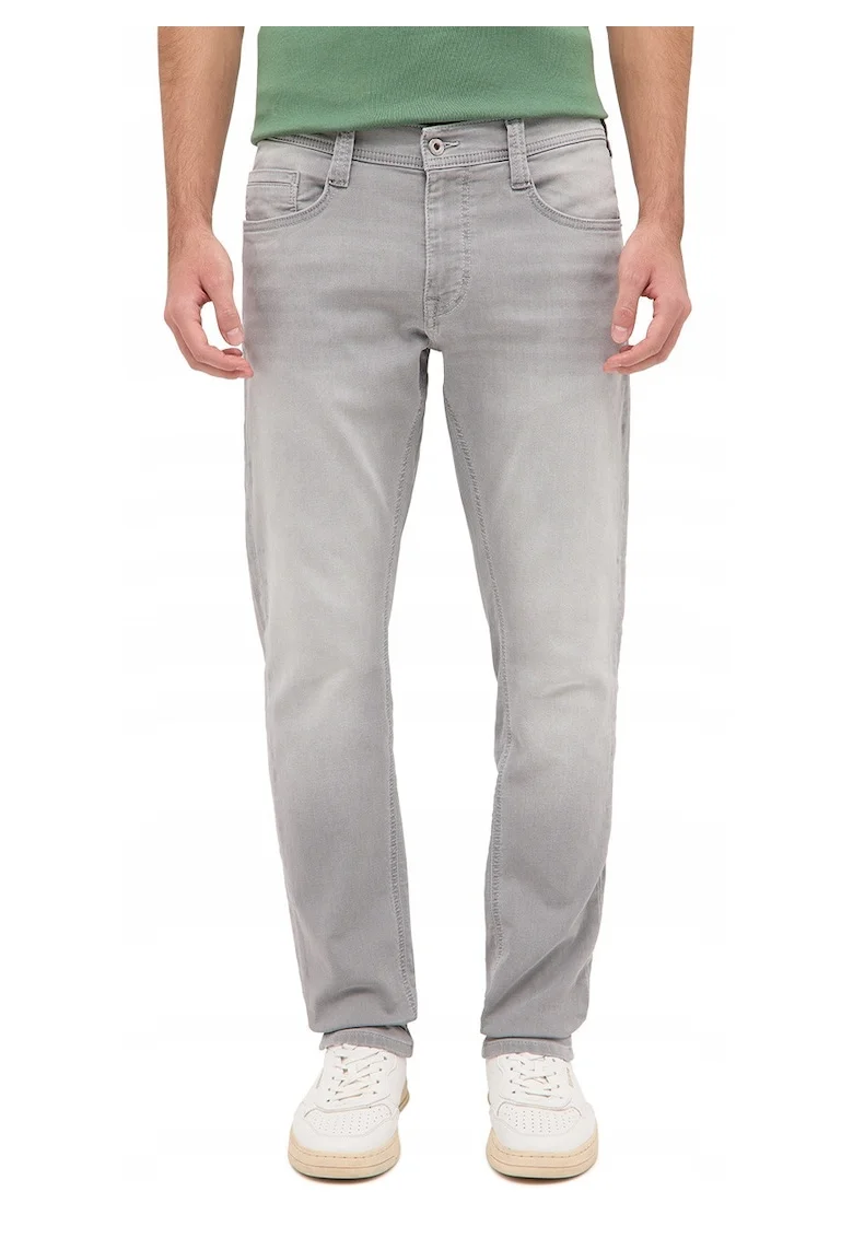 Blugi Barbati,  Oregon Slim K, Slim Fit, Talie Joasa, Fermoar, Lungi, 5 dwqfuzunare, Bumbac, Gri