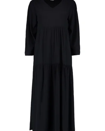 Rochie lunga cu decolteu in V, Negru