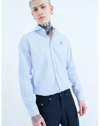 Camasa regular fit cu model in dungi, Albastru pastel/Albastru glaciar