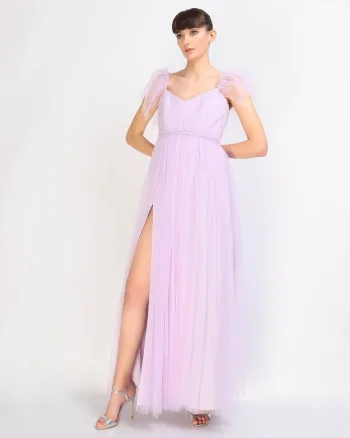 Rochie maxi din tul cu cristale aplicate Allegra