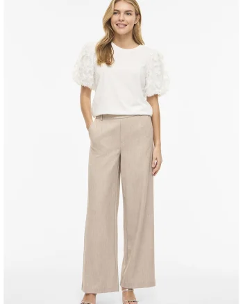 Tricou cu maneci brodate, Alb