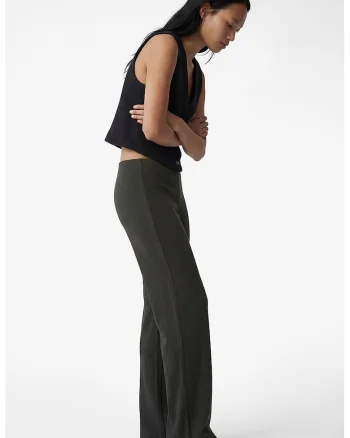 Pantaloni cu croiala dreapta si aspect texturat, Gri antracit