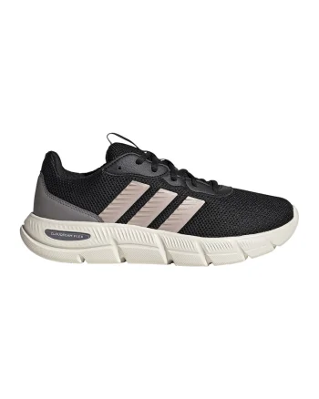 Pantofi sport Cloudfoam Flex cu insertii de piele ecologica, Negru/Alb murdar/Roz prafuit